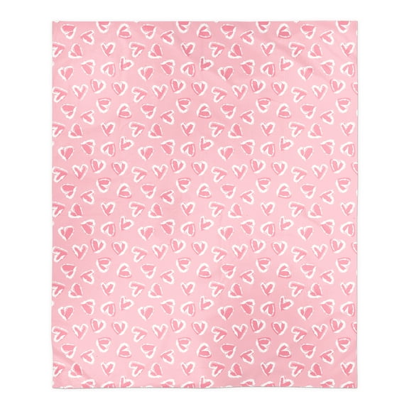 Creative Products Pink Cute Hearts 50 x 60 Sherpa Fleece Blanket
