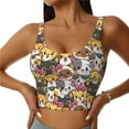 thumbnail image 2 of Picia Cute Cat Sports Bra for Women,Padded Strappy Sports Bras Medium Support Yoga Bra with Removable Cups,Running Yoga Bra-Medium, 2 of 9