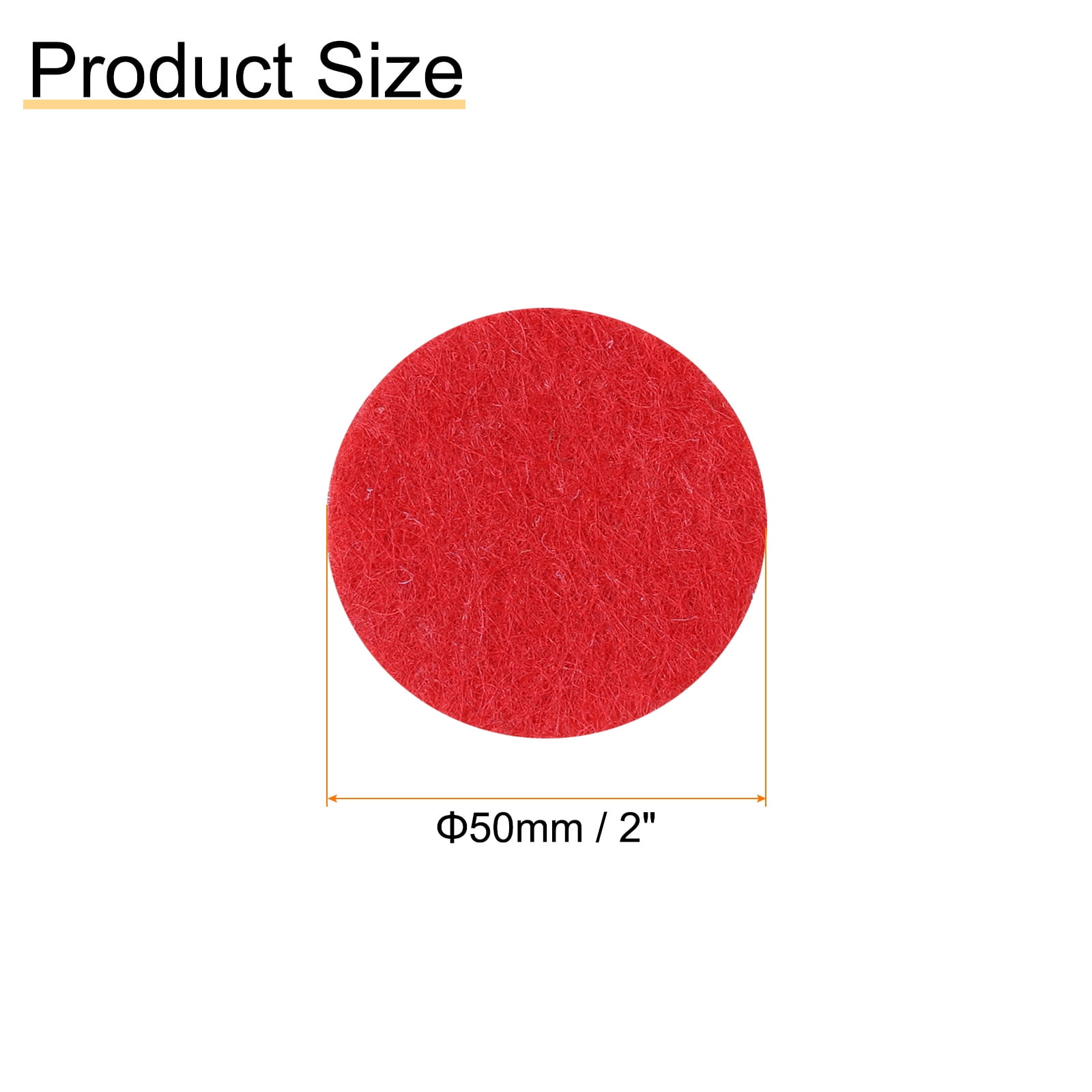 Uxcell 500pcs Round Felt Circles, 50mm 3/8 Pre Cut Felt Craft Pads Non-Woven Mini Felt Fabric Circles for DIY Projects, Red