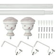 thumbnail image 4 of Mainstays 3/4” White Faux Wood Urn Adjustable Window Curtain Rod, 30”-84”, 4 of 4
