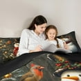 thumbnail image 5 of Feelyou Winter Cute Snowman Queen Comforter Set for Teen, Glitter Christmas Tree Bedding Sets, Western Festival Reversible Bedding Comforter Set, Luxury Bedroom Decor, 3-Piece, 5 of 8