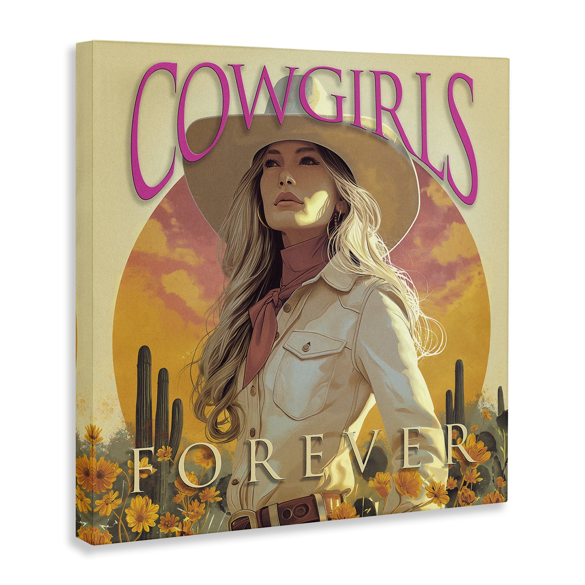 Stupell Industries Cowgirls Forever Portrait People Painting Wrapped Canvas Art Print Wall Art, 24 x 24