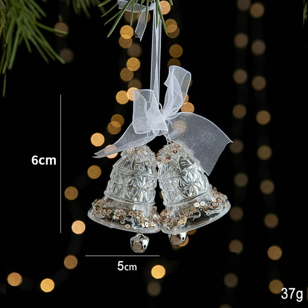 Adorno navideño, decoración navideña, decoración transparente para de Navidad, colgante con dije para celebración interior, guirnalda, oficina, Campanas