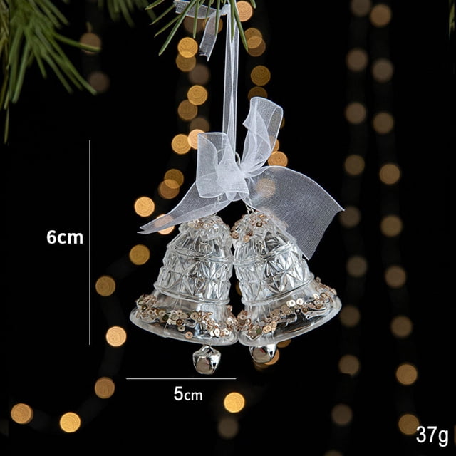 Adorno navideño, decoración navideña, decoración transparente para de Navidad, colgante con dije para celebración interior, guirnalda, oficina, Campanas