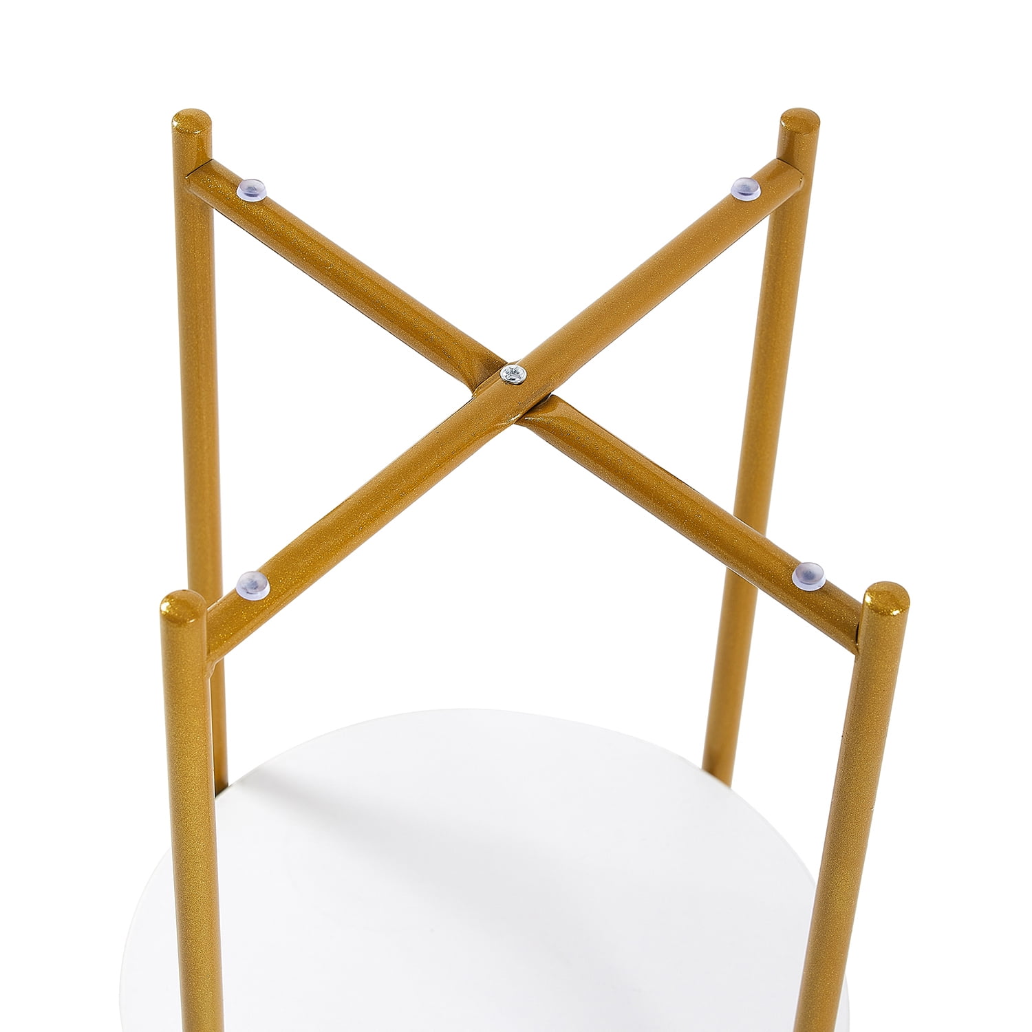 Kadyn 2-layer Round Coffee Table, Metal End Table with Tempered Glass and Marble Tabletop, Small Accent Sofa Table Side Snack Table for Living Room, White Kadyn 2-layer Round Coffee Table, Metal End Table with Tempered Glass and Marble Tabletop, Small Accent Sofa Table Side Snack Table for Living Room, White
