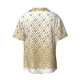thumbnail image 6 of PAYOHTO Modern Textures Diamond Shapes Mens Hawaiian Casual Short-sleeved Shirt Tropical Summer Beach Button Down Shirts, 6 of 7