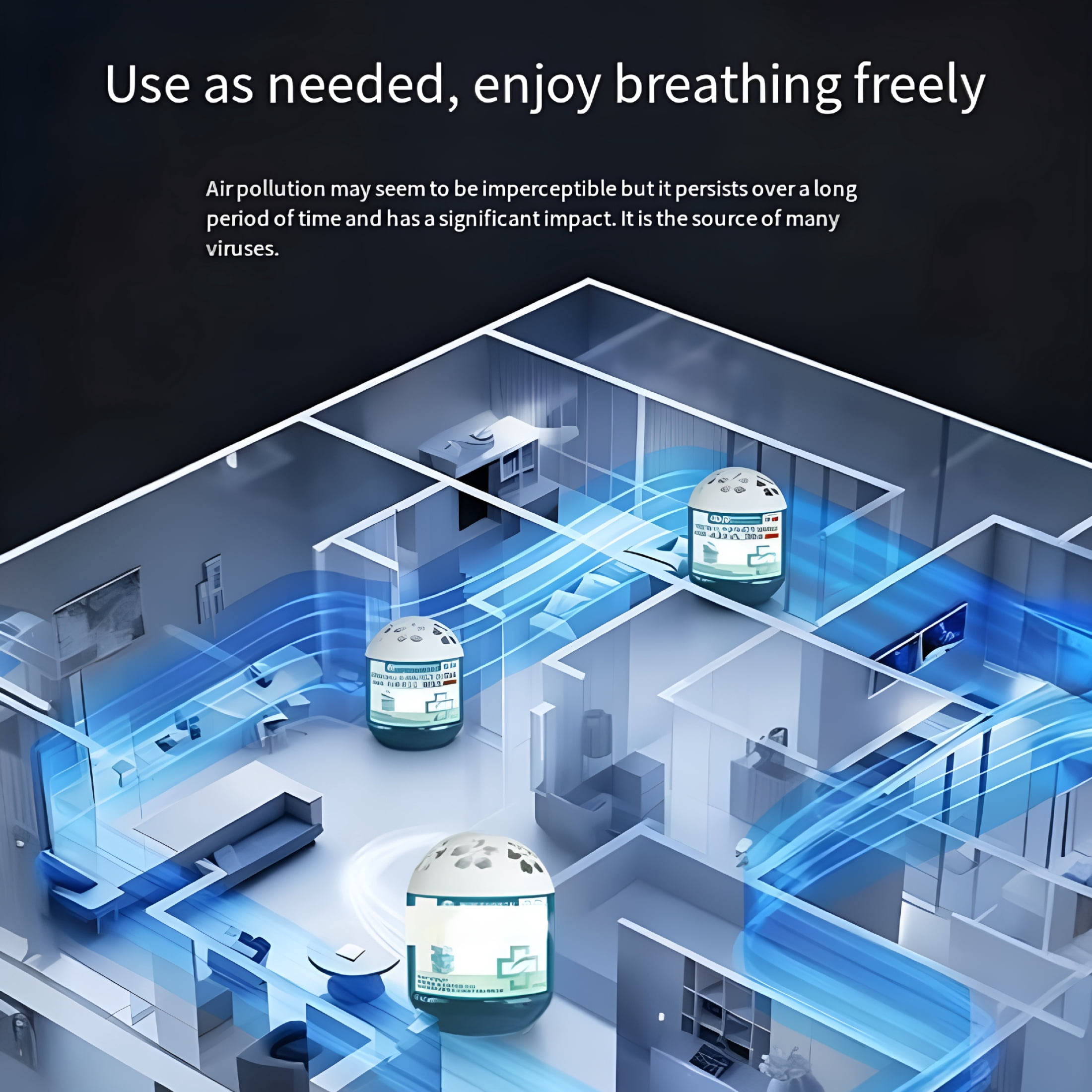 HIBIBUD Multi Functional Air Box - Indoor Air Purifier for Dust Pollen Pet Dander,Plant-Based,No Electricity Or Noise,Works Day & Night for Room Car Office (3 Pack)