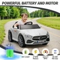 thumbnail image 4 of iRerts 12V Electric Ride on Cars, Powered Ride on Toys for Toddlers with Remote Control, Music, USB/AUX/SD Ports, LED Light, 4 Wheel Suspension, Kids Electric Car for Girls Boys Gifts Ages 2-5, White, 4 of 8