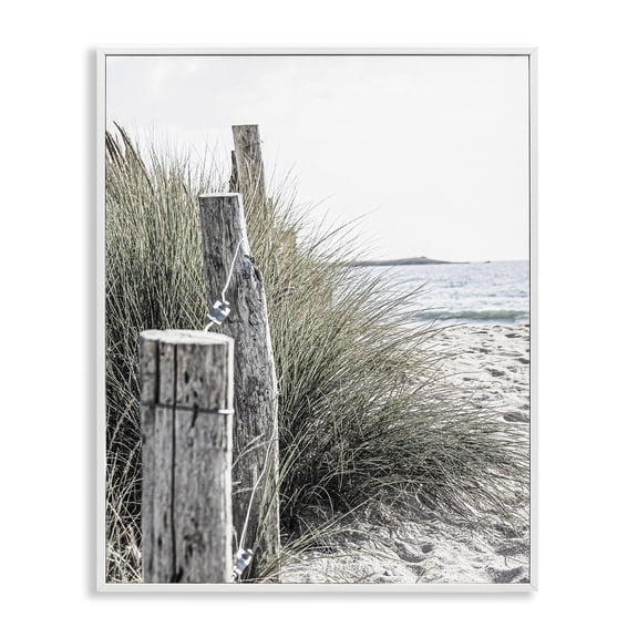 Stupell Industries Contemporary Coastal Beach Landscape White Framed Giclee Art, 16 x 20, by Incado