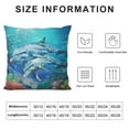 thumbnail image 5 of GOSMITH Dolphins Pillow Covers Sea Animal Ocean Starfish Coral Reef Seahorse Underwater Bubbles Throw Pillow Case Pillow Sham Cushion Cover Printed, 5 of 5