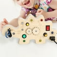 thumbnail image 3 of Kids Busy Board Sensory Toy Dinosaur Shape Teaching Prop, Smooth Edge, Switch Board Activities, Life Skills para niñas, Travel Toy, Preschool, 3 of 8