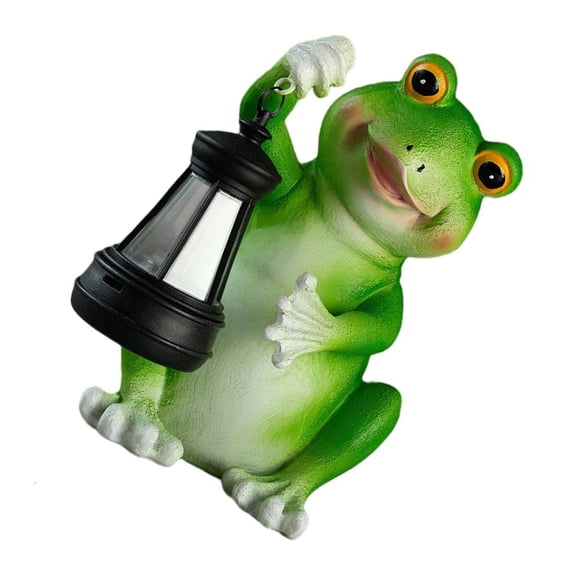 SDFGTstore Solar Powered Frogs Garden Light Outdoor Resins Statue For Lawn Decors Gift