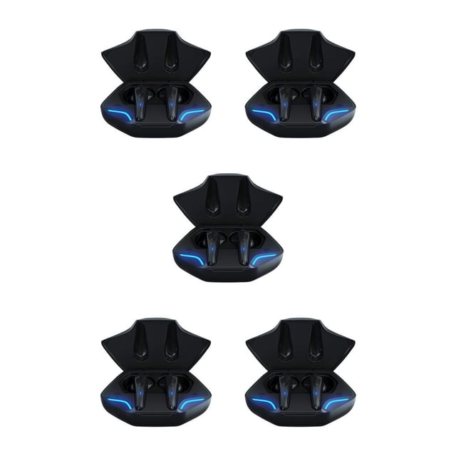 Seitruly Auriculares intrauditivos compatibles con Bluetooth con estuche de carga Auriculares negros Negro 5Conjunto