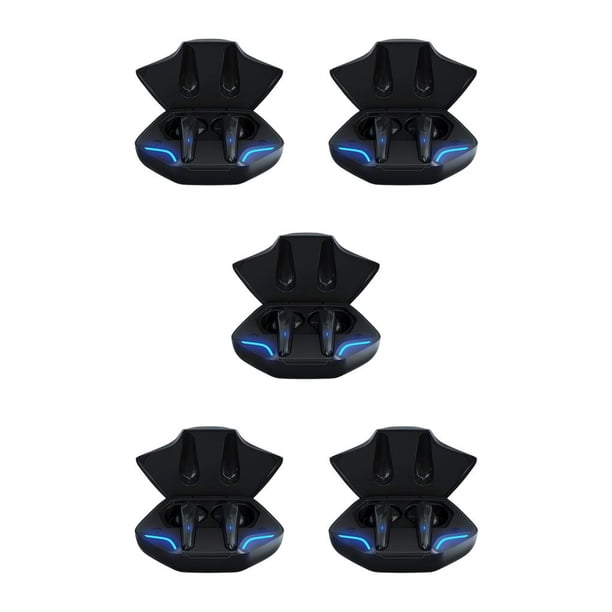 Inteprter Auriculares compatibles con Bluetooth Auriculares intrauditivos con cancelación de ruido con estuche de carga Auriculares de audio con Negro 5Conjunto