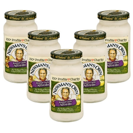 (5 Pack) Newman's Own Roasted Garlic Alfredo Sauce, 15