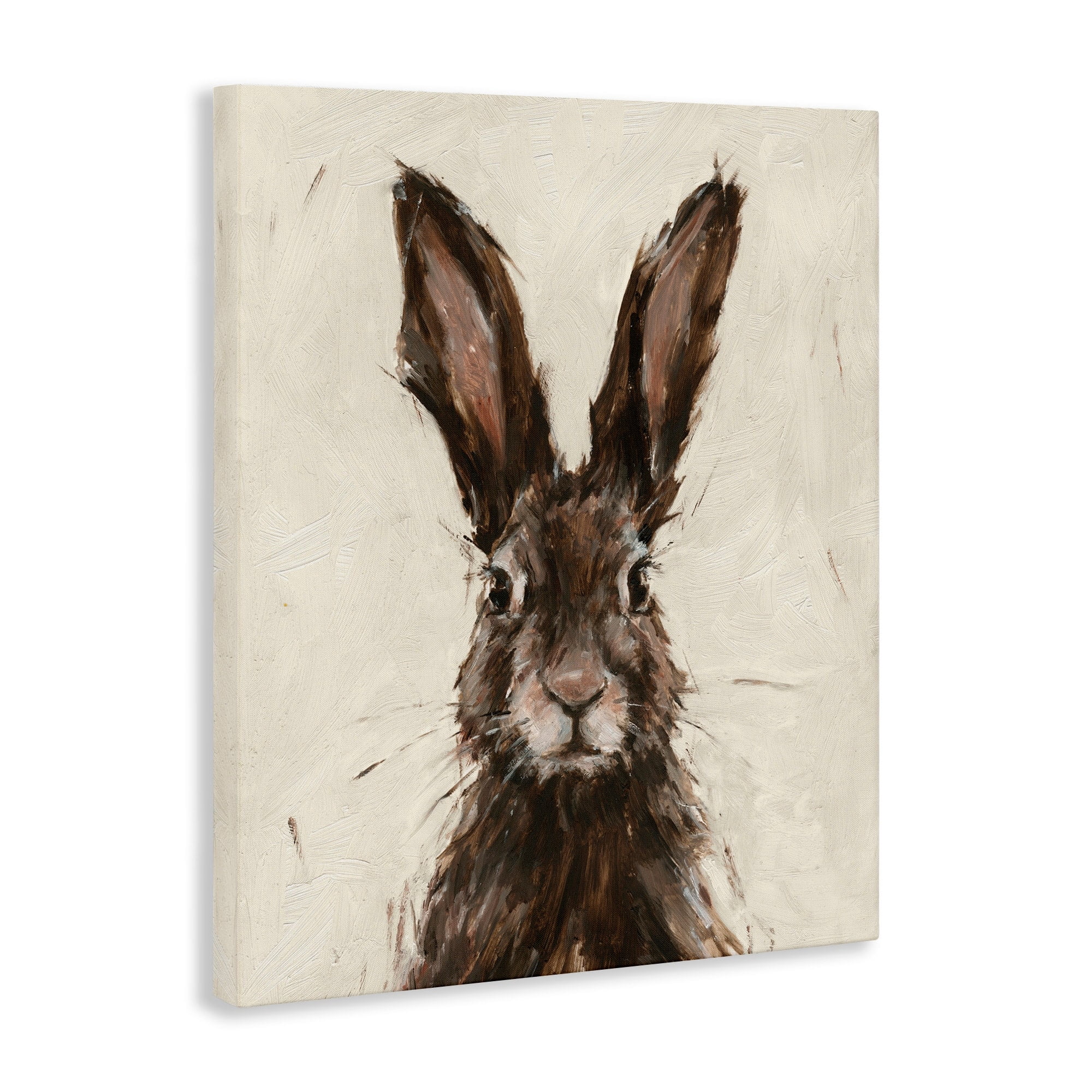 Stupell Industries Brown European Rabbit Hare Portrait Painting Canvas Wall Art Design by Ethan Harper, 16" x 20"