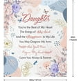 thumbnail image 4 of Daughter Gifts, Daughter Blanket 60"X50", Daughter Gifts from Mom/Dad, Daughter Birthday Gifts, Best Daughter Gift for Ideas Mother''s Day Graduation Christmas Valentines, To My Daughter Blankets, 4 of 6