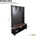 thumbnail image 7 of Wood Hall Tree Entryway with Adjustable Shelves, Mudroom Coat Rack with 16 Open Compartments, Black, 7 of 7