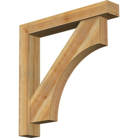

Ekena Millwork 6 W x 38 D x 38 H Westlake Block Rough Sawn Bracket w/ Offset Brace Western Red Cedar