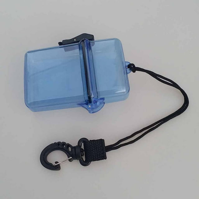 Caja impermeable, Estuche para de /insignias/pasaportes/dinero - Resistente, resistente al polvo Azul transparente Cola Contenedor a prueba de agua