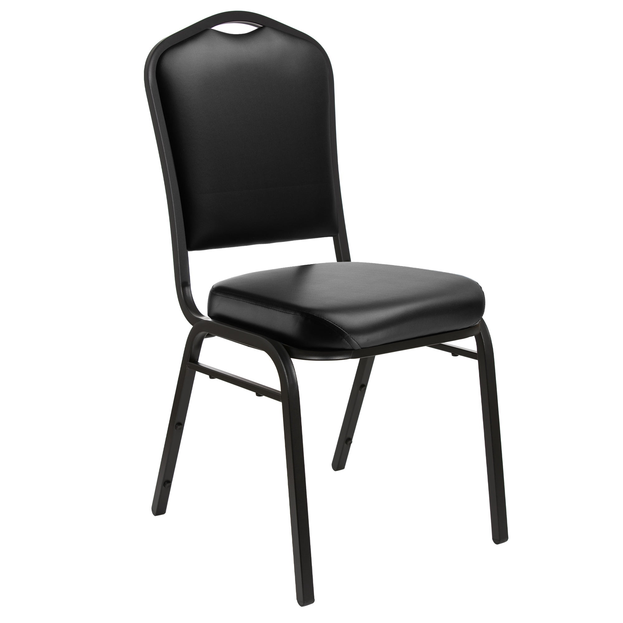 Hampden Furnishings Lila Collection Vinyl Banquet Chair, Black, Pack of 2
