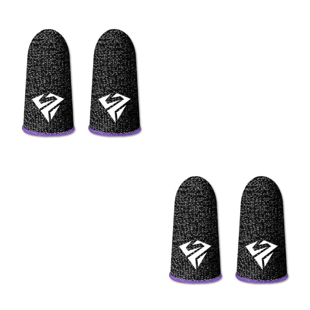 Methold 10 piezas Teléfono Gaming Fingertip Sleeves Guantes de pantalla táctil a prueba de sudor Cubiertas de fibra transpirable a prueba de Púrpura Tipo 2 2piezas