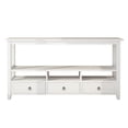 thumbnail image 6 of Ktaxon 58" Mid-Century Console Table with 3 Drawers, Sofa Table Entryway Table Living Room Storage Table with 4 Shelves for Hallway, Entry, Foyer, Office, White, 6 of 8