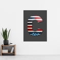 thumbnail image 2 of Letter C USA American Flag Red White Blue Decorative Graffiti Mural Alphabet Initial Stencil Extra Large XL Wall Art Poster Print, 2 of 3