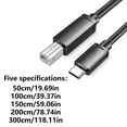 thumbnail image 4 of 50-300cm Long Type C to USB 2.0 Printer Cable Data Cord Line for Phones Laptops, 4 of 5
