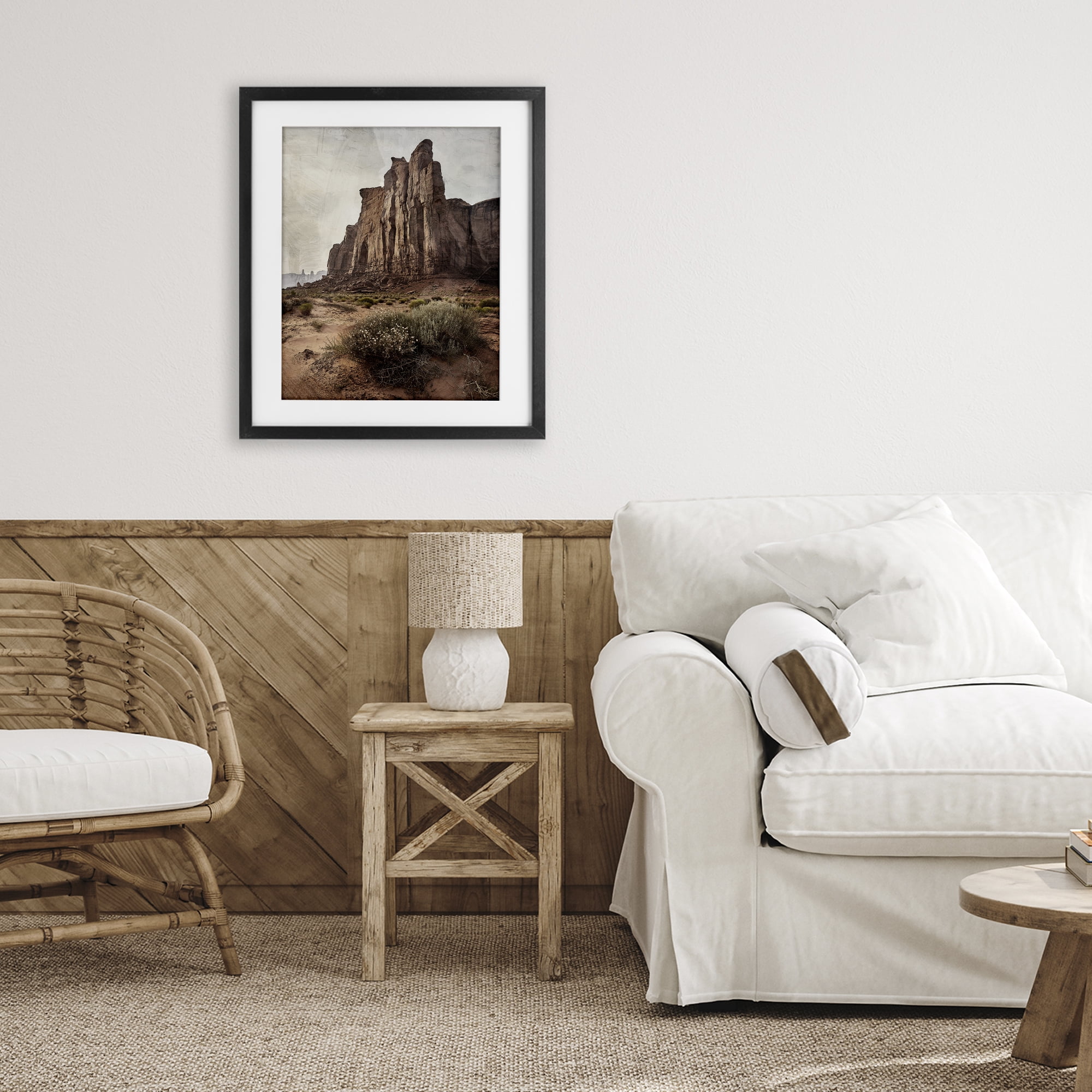 Stupell Industries Desolate Rock View Black Framed Print Under Glass, design by Kim Allen