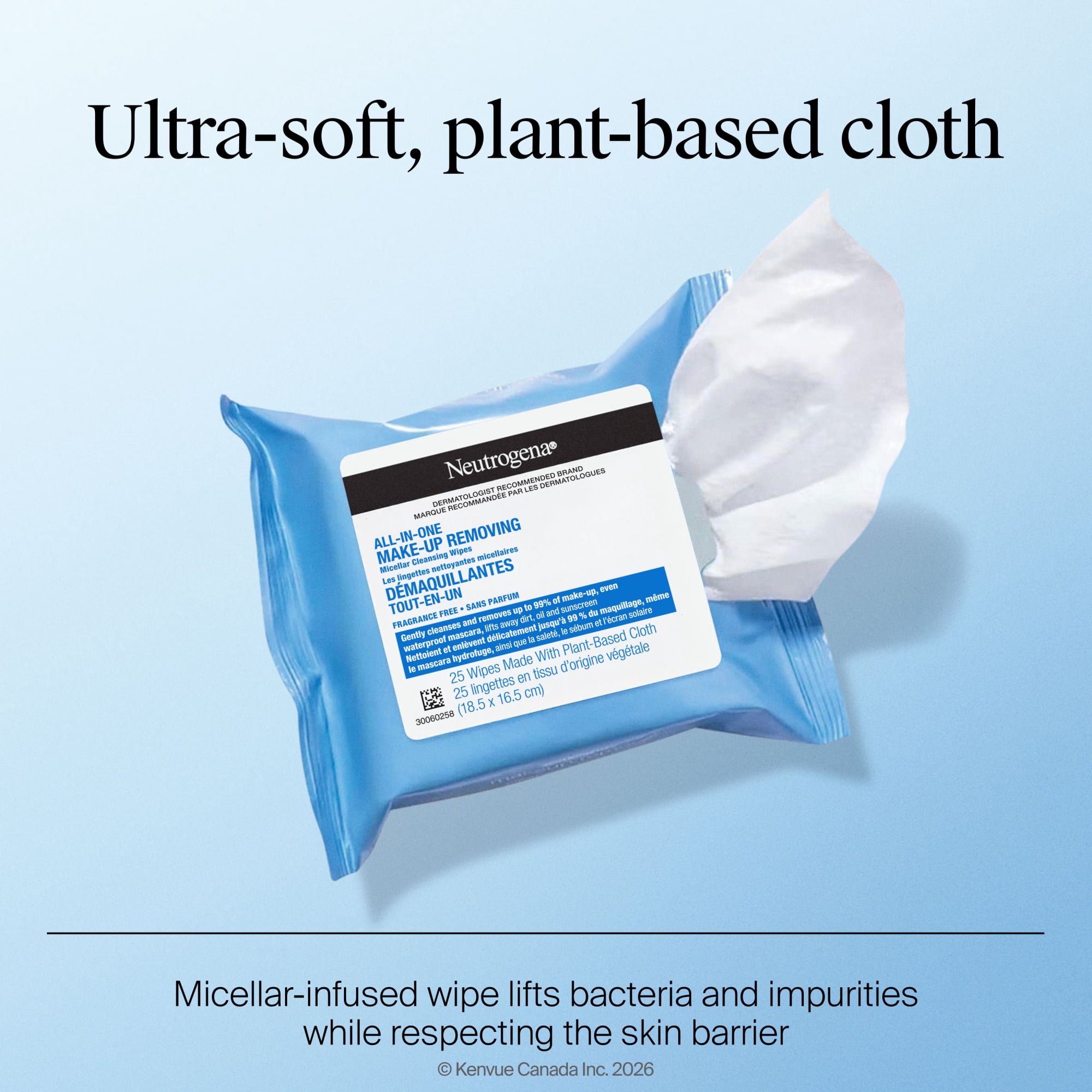 Neutrogena All in One Makeup Remover Cleansing Fragrance-Free Wipes - Alcohol-free, Sensitive Skin