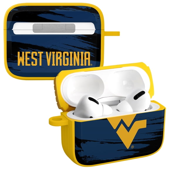 West Virginia Mountaineers Paint Stripe HDX Case Cover Compatible with Apple AirPods Pro 1 & 2 by Affinity Bands