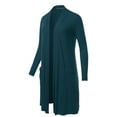 thumbnail image 2 of A2Y Women's Lightweight Open Front Pocket Long Length Long Sleeve Rayon Spandex Cardigan Indigo Blue 1XL, 2 of 5