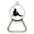 thumbnail image 1 of Caliente mujer hermosa mujer silueta Acero inoxidable Metal cerveza tapa sacacorchos, 1 of 3