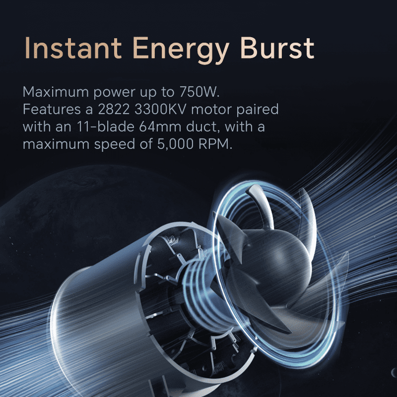 BOOSTER violent turbo fan, 64MM powerful portable blower, car dryer, 4 speeds, 55m/s, 4000MAH, 750W, suitable for garden cleaning, car drying, snow blowing, dust removal, leaf blowing
