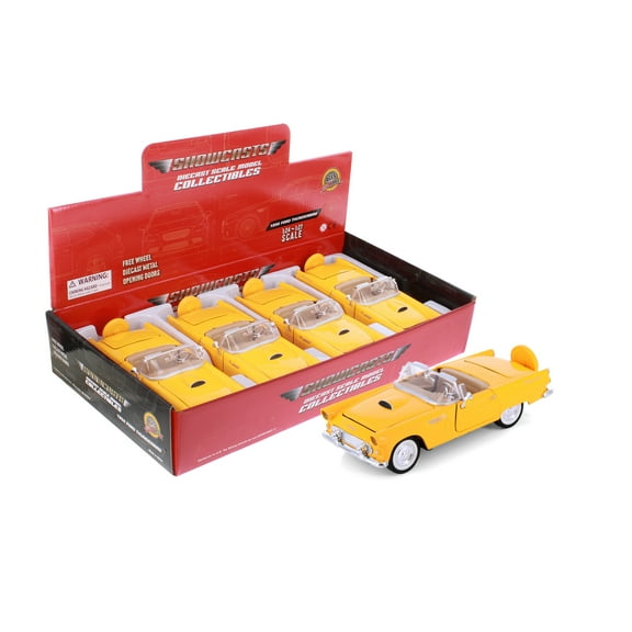 1956 Ford Thunderbird Convertible, Yellow - Showcasts 71215D - 1/24 Scale Diecast Model Car