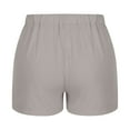 thumbnail image 5 of CFLVAEK Cotton Linen Bermuda Shorts for Women with Drawstring Moisture Wicking High Waist Shorts Summer Casual Solid Color Beach Shorts Gray XL, 5 of 8
