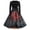 Black #025, variant on Women's Halloween Dress Ghost Hepburn Crew Neck Novelty Dresses Spider Cocktail Long Sleeve Fashion Swing Dress with Belt 3XL