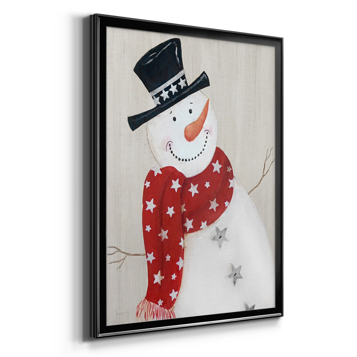 Festive Snowman I Premium Classic Framed Print - Ready to Hang