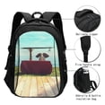 thumbnail image 3 of Daiia Elehpant And A Giraffe Looking At The Sea Pattern USB Charging Backpack for Men and Women, Anti-Theft Backpack,Travel Backpack,School Backpack,College Backpack,Laptop Backpack, 3 of 7