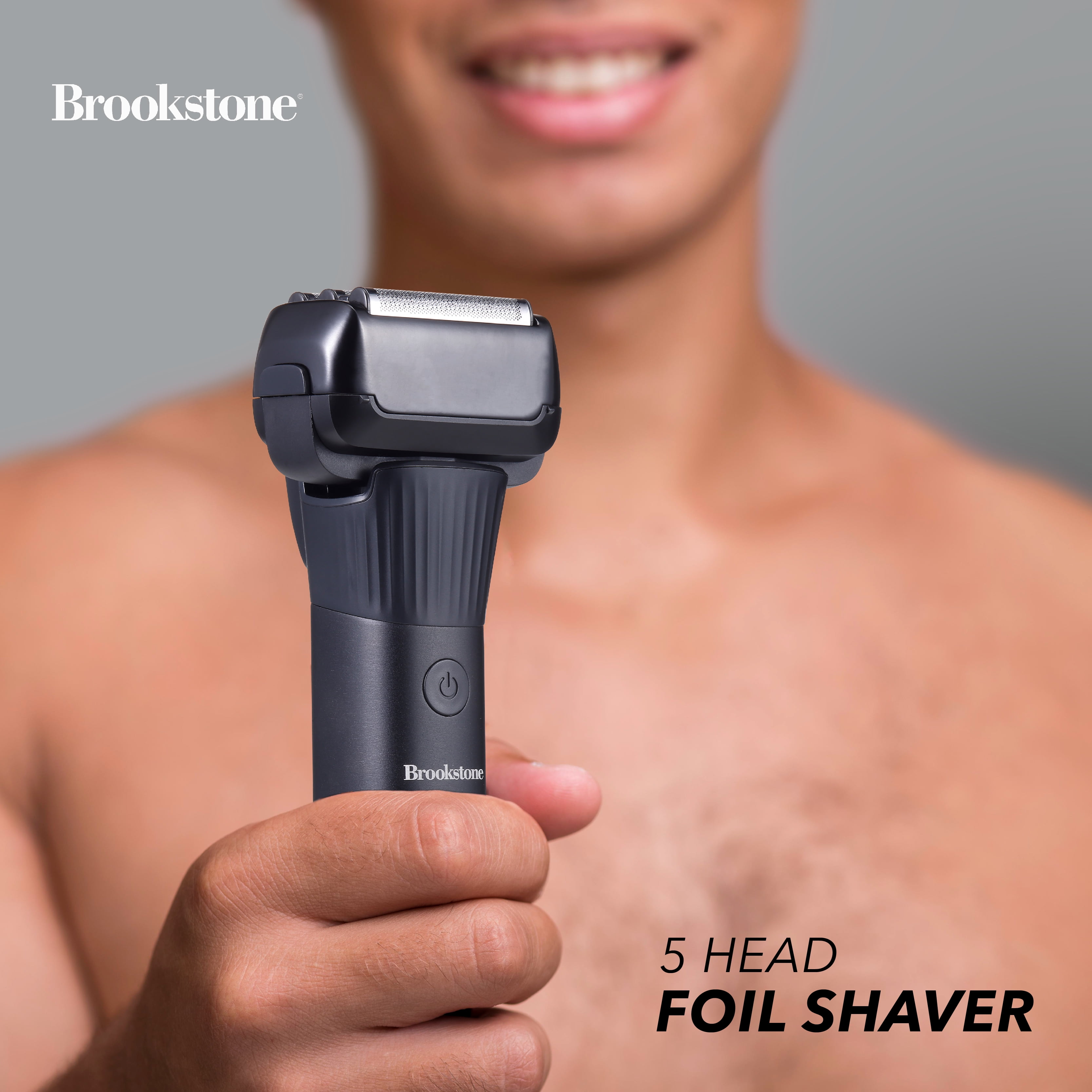 Brookstone Cordless Rechargeable Men's 5 Head Foil Electric Shaver,