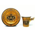 thumbnail image 2 of Euro Porcelain 12 pc Yellow Tea Set Medusa Greek Key 24K Gold Service for 6, 2 of 3
