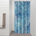 thumbnail image 2 of Blue White Tie Dye Wave Pattern Shower Curtain 36"x72" ,Bathroom Decorative Shower Curtains Set with 12 Hooks,Modern Waterproof Washable Shower Curtain, 2 of 6