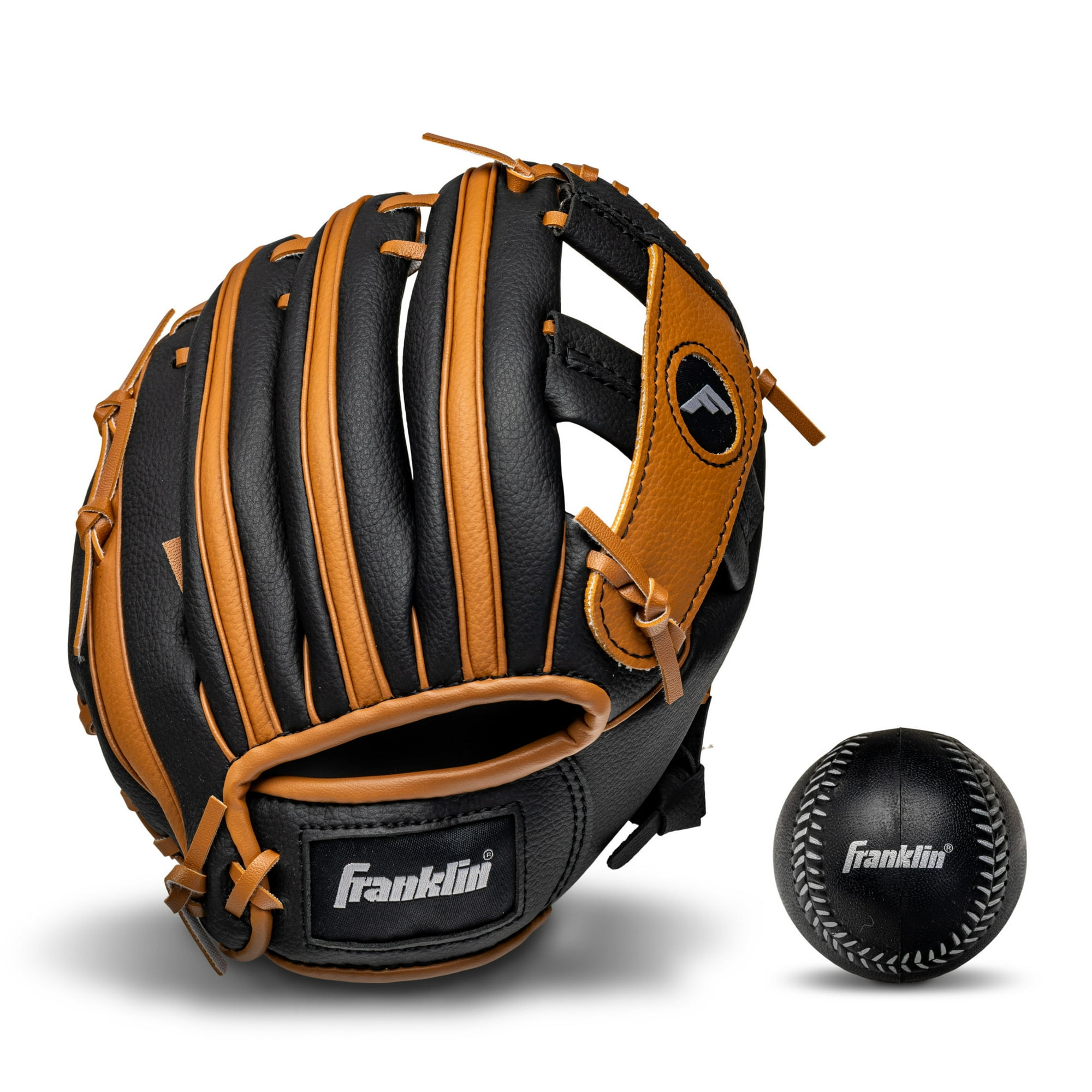Franklin Sports RTP Kids Teeball Glove + Ball Set, 9.5 in, Tan, Right Hand Throw