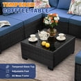 thumbnail image 4 of TerraRelax 8 Pieces Patio Furniture set All-Weather Outdoor Wicker Sectional Conversation Sofa Rattan patio seating sofa with cushion and Glass Table and Ottoman for Porch Poolside,Navy, 4 of 7