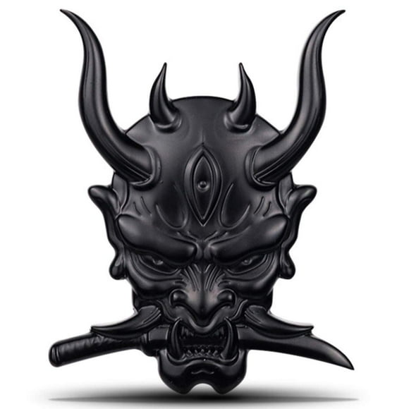 Teemous Fantômes Guerrier Samouraï Autocollant Voiture Métal Crâne Autocollants Locomotive Moto Électrique Rayures Étiquette Décorative Voiture Côté Tail Diable Démon Démon Dragon Démon Diable (Noir)