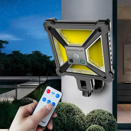 

Christmas Savings Feltree Lighting Solar Outdoor Lights Motion Sensor Solar Powered Lights IP65 Waterproof 3 Modes With Remote Control Wall Security Lights For Fence Yard Garden Patio