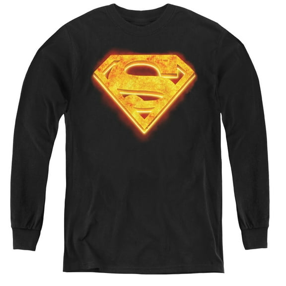 Superman - Hot Steel Shield - Youth Long Sleeve Shirt - X-Large