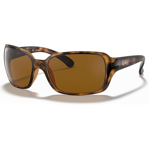 Ray-Ban RB4068 POLARIZED Square Shaped Sunglasses for Men & Women - Includes Official Rayban Eyewear Kit - Ideal Formal & Casual Wear Sunglasses - B-15 Brown Lens
