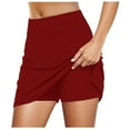 thumbnail image 1 of Falda deportiva informal de tenis para mujer: falda pantalón deportiva de 2 capas con cintura elástica y forro de pantalón corto, poliéster ligero, tallas S-XXL, 1 of 6